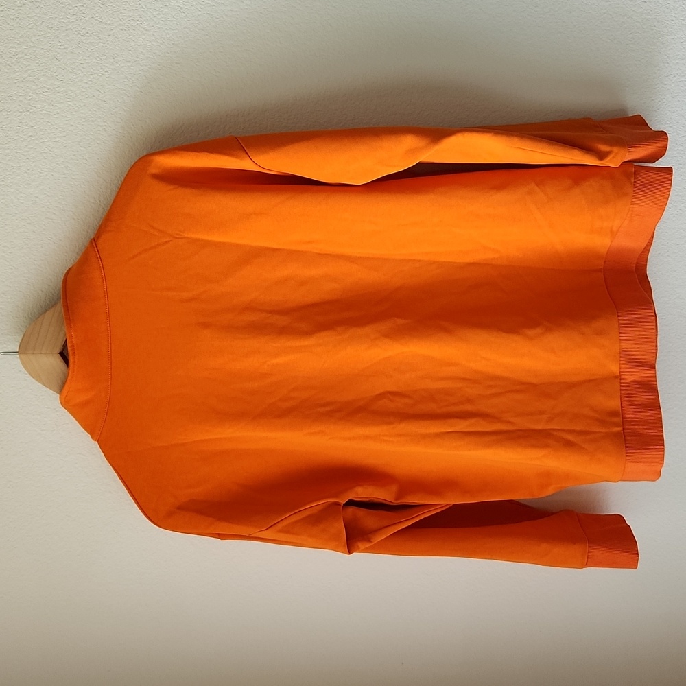Orange sweatshirt 1/4 zip pullover Unisex Sz M running visible biking outdoors - Picture 4 of 9